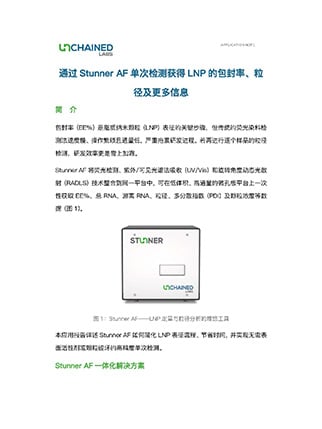 通过Stunner AF单次检测获得LNP的包封率、粒径及更多信息